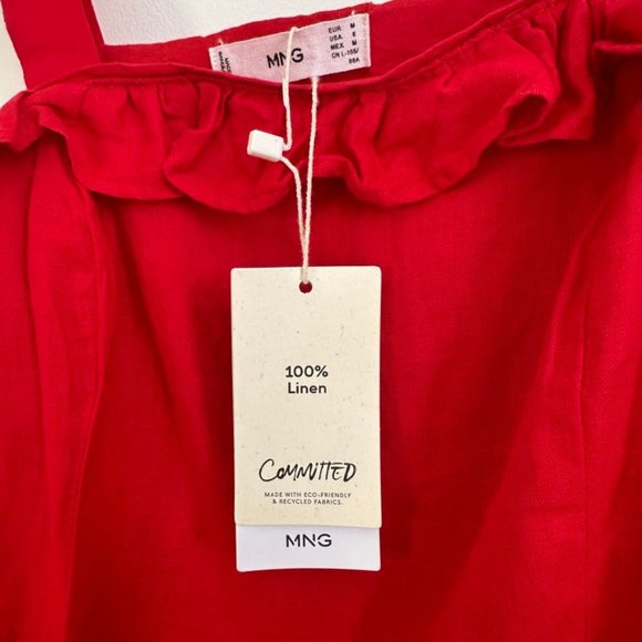 Mango Red Ruffle Mini Dress - Picture 8 of 10